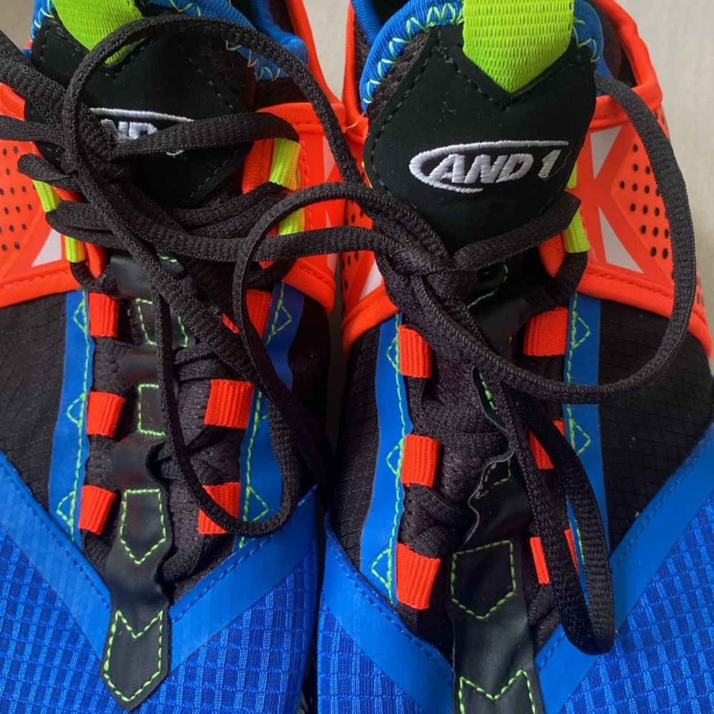 NWOT AND1 Blue and Orange Sneakers Vibrant Design Athletic size 7.5 - Picture 9 of 13